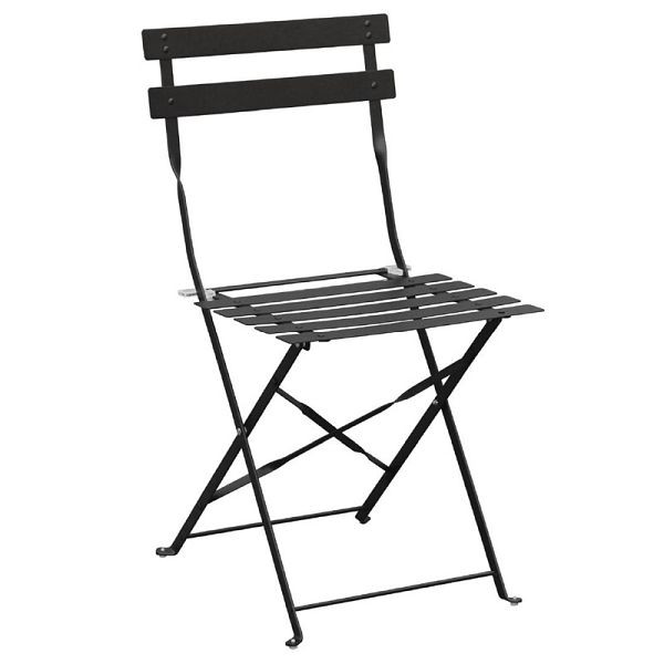 Bolero opvouwbare terrasstoelen staal zwart, VE: 2 stuks, GH553
