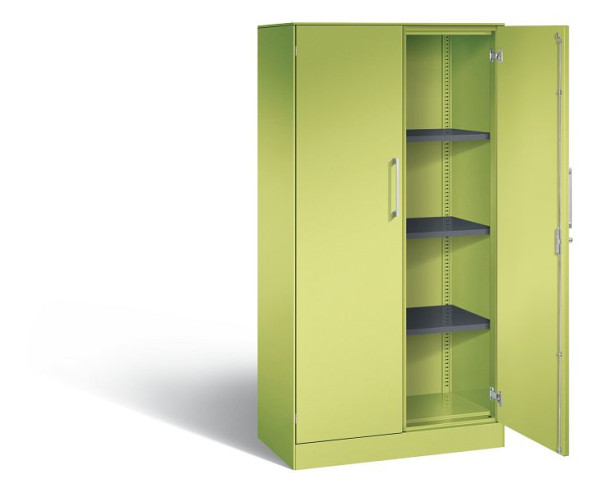 C+P vleugeldeurkast Asisto, H1635xB800xD435mm, kleur: Viridin groen / Viridin groen, beugelgreep, 4 niveaus, 141013-000 S10124