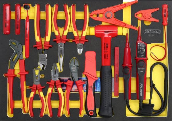 KS Tools ERGOTORQUE VDE-tangenset in schuiminzet, 17-delig, 117.6117