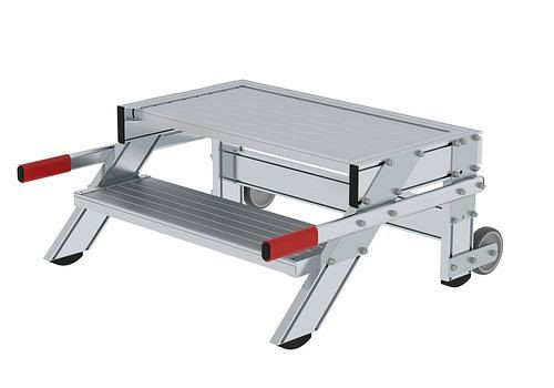 Krause mobiel werkplatform, van aluminium, 2 treden, tredebreedte 800 mm, 274510