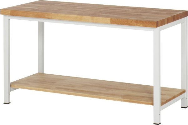 RAU werkbank serie 8000 - frameconstructie (gelast frame), massief beukenhouten plank, 1500x840x700 mm, 03-8000-7-157B4S.12
