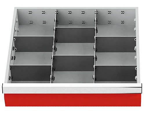 Bedrunka + Hirth lade-inzet T500 R 18-16, voor frontpaneel hoogte 100 mm, 2 x MF 400 mm. 6 x TW 150 mm, 146-139-100