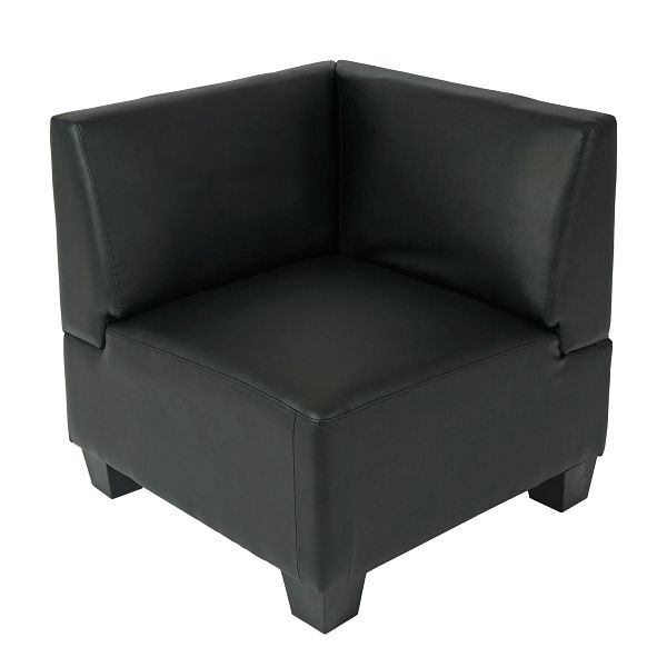 Mendler Modular hoekdeel Lyon, kunstleer, zwart, 21699+21716