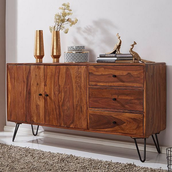 Wohnling dressoir sheesham massief hout 140x75x40 cm landhuis, WL5.629