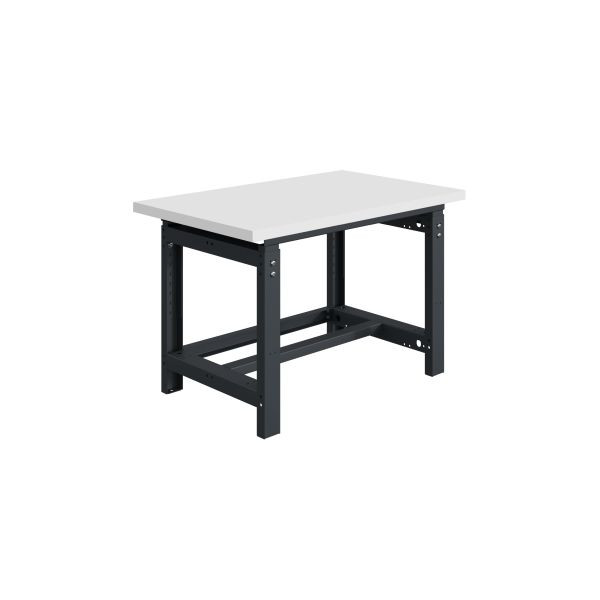 SOFAME SI werkbank, mechanisch in hoogte verstelbaar, 1200 x 750 x 780 tot 1060 mm, RESITOP laminaat werkblad 40 mm, antracietgrijs RAL 7016, W010010185GA