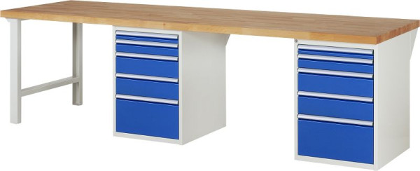 RAU werkbank serie 7000 - model 7511-8, B3000 x D900 x H890 mm, systeemonderstel B3000 x D850 x H850 mm, 03-7511A8-309B4M.11