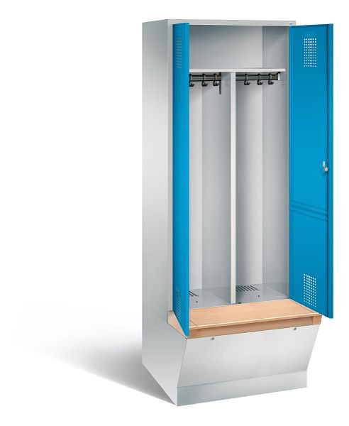 C+P zwart wit kastje Evolo, H2090xW810xD815mm, kleur: lichtgrijs/lichtblauw, 48056-22 S10146