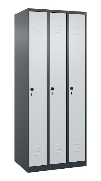 C+P luierkluis Classic PLUS, 3 vakken, 1850x750x500mm, 7016/7035, veiligheidsdraaigrendel, 080000-39 S10011