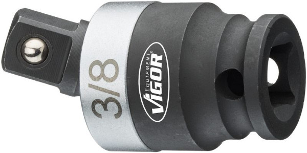 VIGOR slagmoersleutel verbindingsstuk, hol vierkant 10 mm (3/8 inch), massief vierkant 10 mm (3/8 inch), V5505-3/8