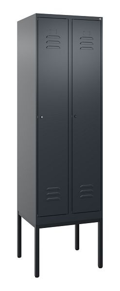 C+P luierkluis Classic PLUS met middenwand, frame, 2 vakken, 2120x600x500mm, 7016/7016, cilindersloten, 0800307-20F S10027