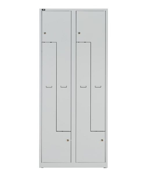 Bisley LIGHT multifunctionele kledingkast LIGHT Z kledingkast LIGHT, 2 vakken voor 4 gebruikers, lichtgrijs, GL08Z245