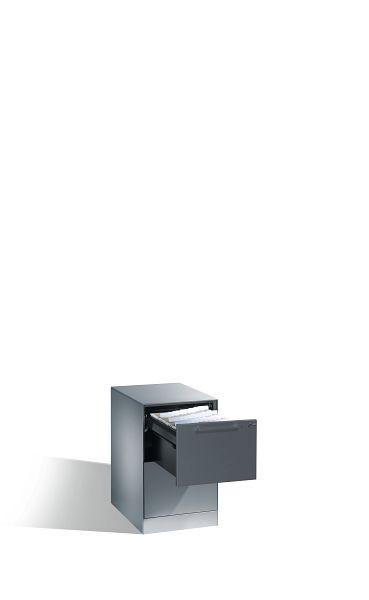 C+P hangarchiefkast Asisto, H710xB440xD600mm, kleur: vulkaangrijs / vulkaangrijs, beugelgreep, 146275-211 S10055