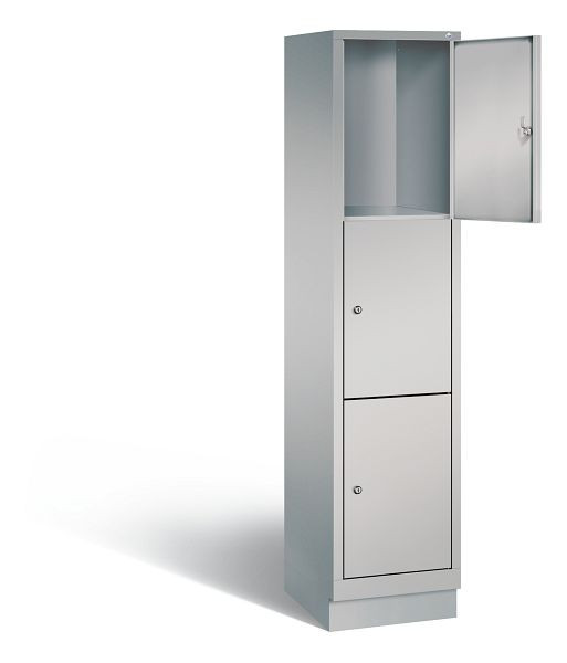 C+P lockerkast Evolo, H1800xB420xD500mm, kleur: wit aluminium, 48020-123 S10116