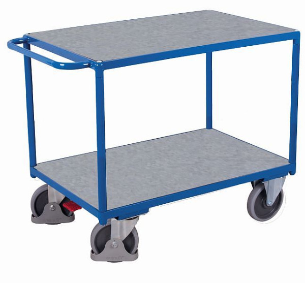 VARIOfit Zware tafelwagen met 2 zinken platen laadvlakken, buitenafmetingen: 1.190 x 700 x 920 mm (BxDxH), sw-700.505