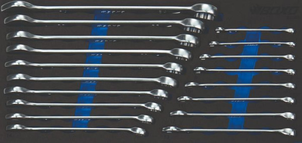 Boxo combinatiesleutelset in foam, 18 stuks, VE: 10 stuks, BX368