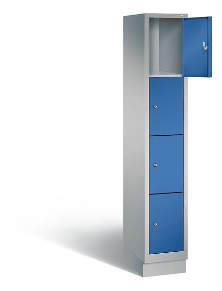 C+P lockerkast Evolo, H1800xB320xD500mm, kleur: wit aluminium / gentiaanblauw, 48020-104 S10140