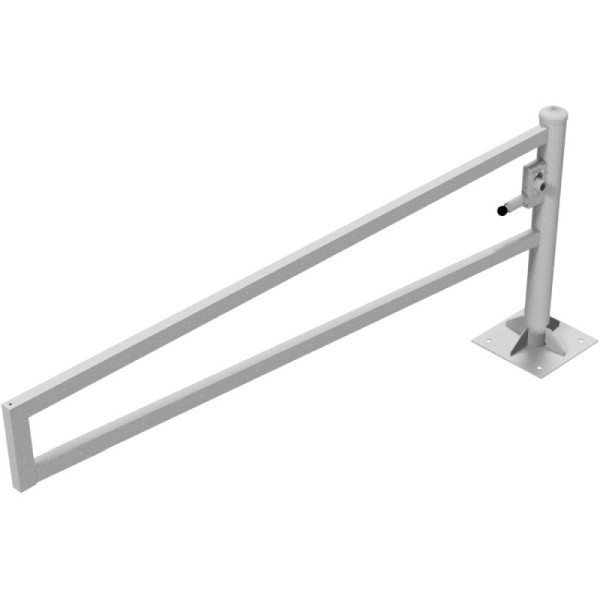 Stone HGS padbarrière, 360° draaibaar, 2500 mm / zonder verf, DK volgens DIN 3223, inclusief driehoekige sleutel, voor deuvels met voetplaat (360x360mm), 4013.25fp