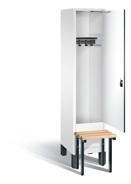 C+P Evolo kleerkast, H1850xB420xD815mm, kleur: verkeerswit / decor wit, 48030-12 S10100