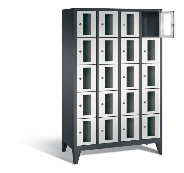 C+P lockerkast Classic, H1850xB1190xD500mm, kleur: zwartgrijs/lichtgrijs, 8010A405 S10016