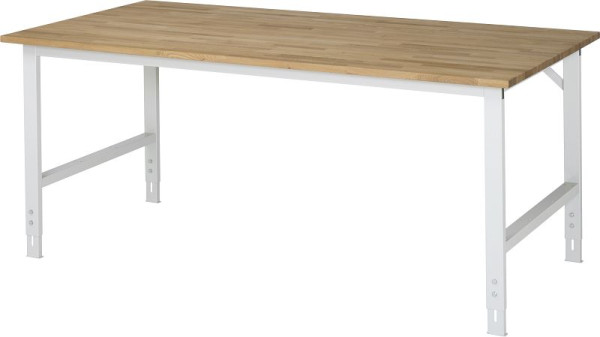 RAU werktafel Tom serie (6030) - in hoogte verstelbaar, massief beuken blad, 2000x760-1080x1000 mm, 06-625B10-20.12