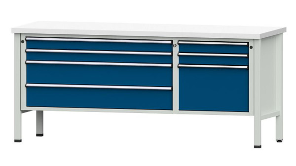 ANKE werkbanken kistwerkbank, model 288 V, 2000 x 700 x 890 mm, RAL 7035/5010, KSP 40 mm, 304.633