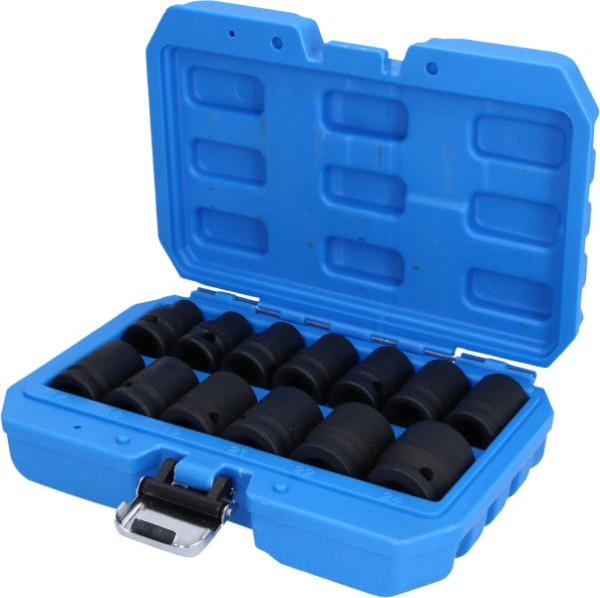 Brilliant Tools 1/2" slagdoppenset, zeskant, 13-delig, kort, BT022620