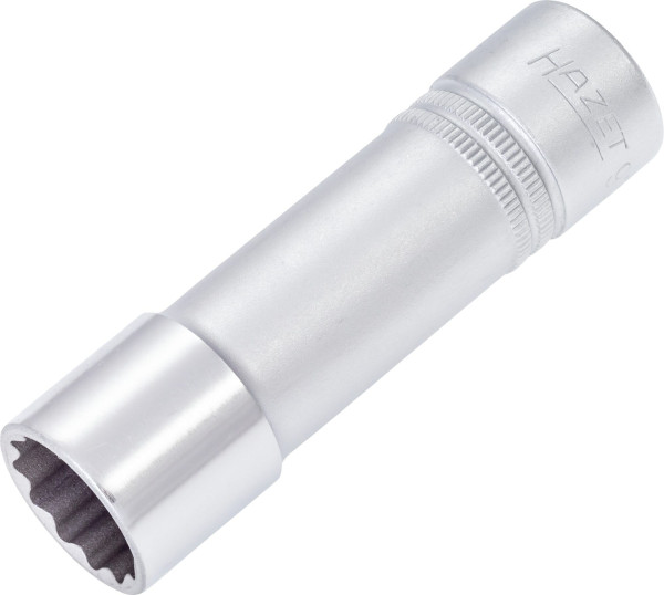 Hazet-dop, bi-hex, hol vierkant 12,5 mm (1/2 inch), 18 mm, lang type met karteling, 900TZ-18