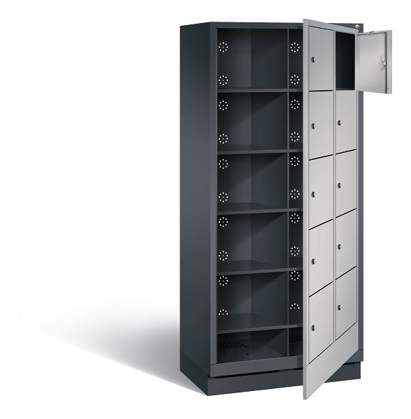 C+P wasautomaat Evolo, H1800xW810xD500mm, kleur: zwart-grijs/wit aluminium, 48160-205 S10011