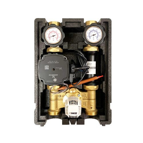 Environ EcoMix verwarmingscircuitpompgroep met driewegmengkraan, hart capillaire thermostaatkop 40-70°C aanvoer links, ENECO002HL4070UPM3