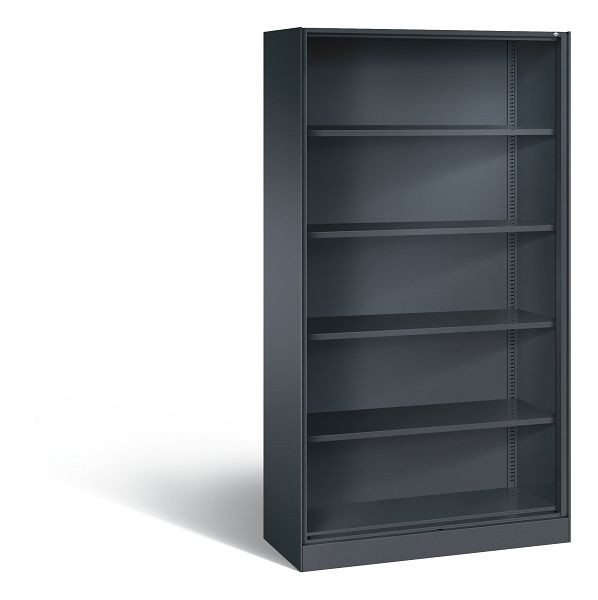 C+P bureauplank Asisto, H1980xB1000xD435mm, kleur: zwart-grijs, 5 niveaus, 140002-000 S10000