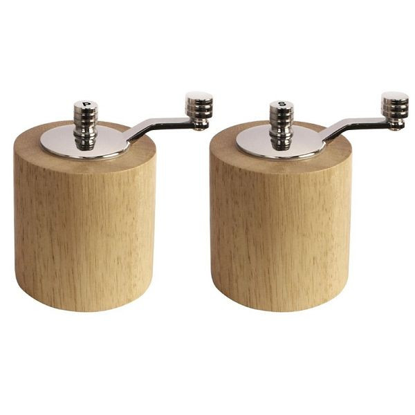 Olympia zout- en pepermolenset Hevea hout 8cm, CE246