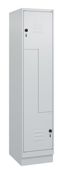 C+P Z-Spind Classic PLUS, Sockel, 2 Abteile, 1800x400x500mm, 7035/7035, Drehriegel, 0800237-122 S10009