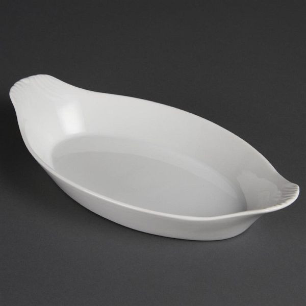 Olympia Whiteware ovale gratinschalen wit 28,9 x 16,6cm, VE: 6 stuks, B411