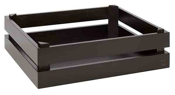APS houten kist -SUPERBOX-, 35 x 29 cm, hoogte: 10,5 cm, acaciahout, zwart, geschikt voor GN 1/2, 11627