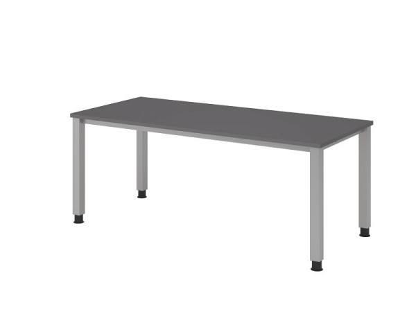 Hammerbacher bureau 4-poots vierkant 180x80cm grafiet, rechthoekige vorm, VQS19/G/S