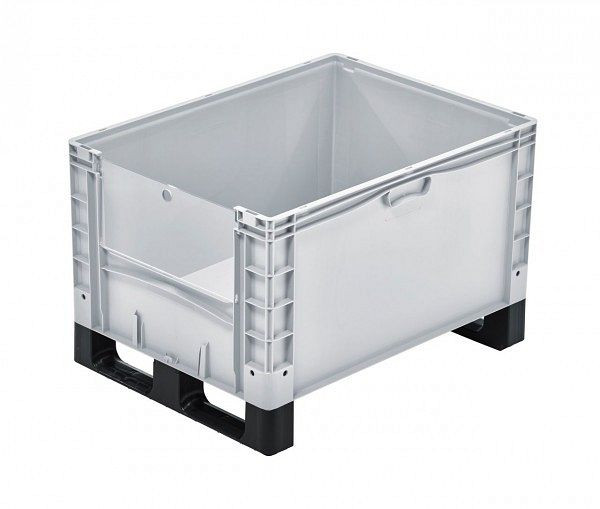 ALPHA Eurocontainer gesloten 800x600x420 mm met uitneemklep en lopers, 2595-GR