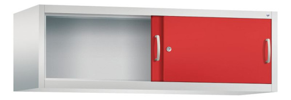 C+P bovenkast Acurado, H500xB1600xD500mm, kleur: lichtgrijs / vuurrood, beugelgreep, 1 niveau, 2154-00 S10038
