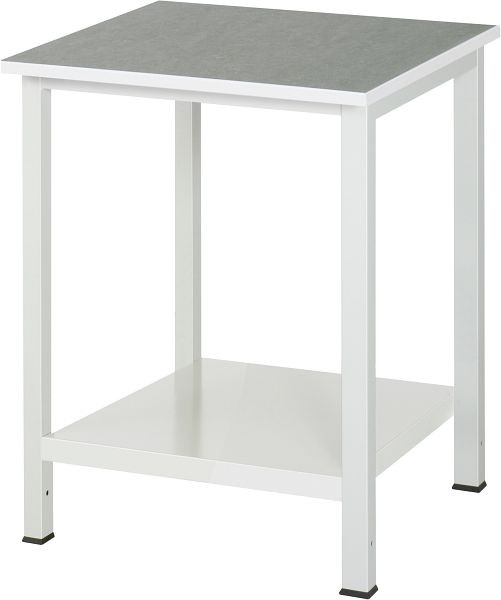 RAU werktafel serie 900, B750xD800xH825mm, blad met universeel/linoleum bekleding, met plank onder, 650mm diep, 03-900-6-L25-07.12