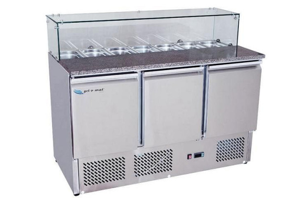 gel-o-mat Saladette, Modell S903 Glas mit 3 Türen, Glasaufsatz, 2872