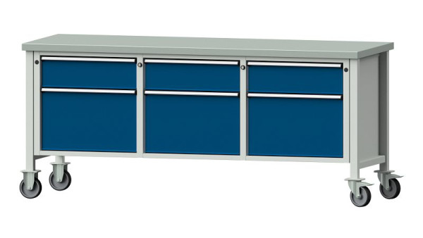 ANKE werkbanken kistwerkbank, model 223 V, 2000 x 700 x 890 mm, RAL 7035/5010, ZBP 40 mm, 306.169