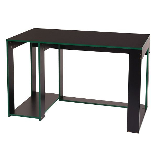 Mendler bureau HWC-J26, computerbureau bureautafel, 120x60x76cm, zwart-groen, 75836