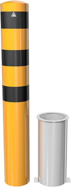 Schake stalen buispaal Ø 193 x 3,6 mm afneembaar, zonder sluiting geel/zwart, 40191HBG