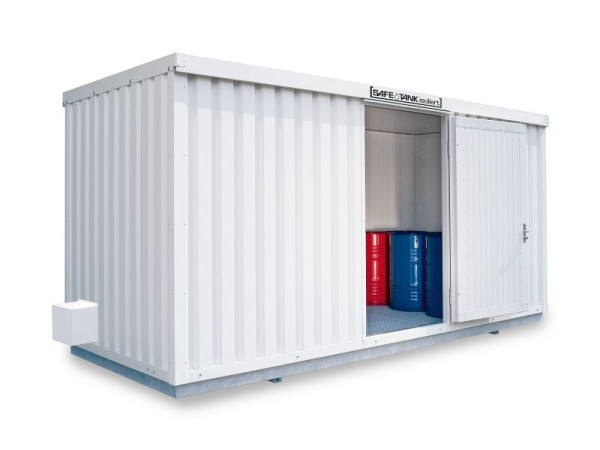 SÄBU SAFE Tank STI 1700 ALG geïsoleerd (buiteninstallatie), volledig geassembleerd, met kunststofcoating RAL 9002, 5.380 x 2.170 x 2.520 mm