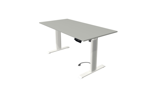 Kerkmann sta-/zittafel Move 1 Advance 160 x 80 cm frame wit, tafelblad lichtgrijs, 10280711
