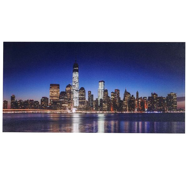 Mendler LED-foto, canvas foto verlichte foto muurschildering, timer, 100x50cm One World Trade Center, flikkerend, 36625