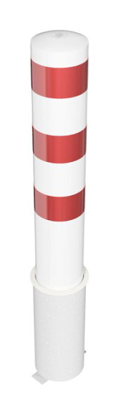 Schake stalen buispaal Ø 193 x 3,6 mm afneembaar, thermisch verzinkt / wit gecoat zonder sluiting, totale lengte: 1500 mm, 40191HB