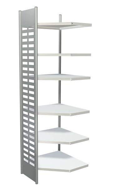 Kerkmann designplank M2, B 700 x D 400 x H 2600 mm, aluminium zilver/lichtgrijs, 51586611