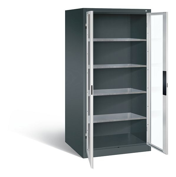 C+P gereedschapskast Acurado, H1950xW930xD800mm, kleur: antracietgrijs/lichtgrijs, verzonken handgreep, 8924-055 S10136