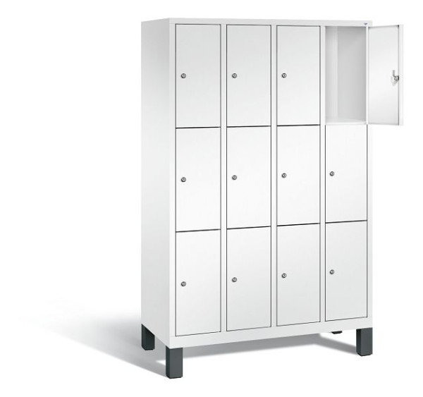 C+P lockerkast Evolo, H1850xB1190xD500mm, kleur: verkeerswit, 48010-403 S10170