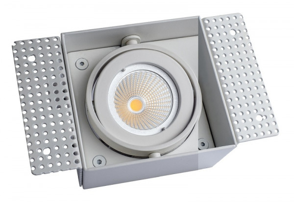 rutec Projekt VANYA aluminium spuitgiet inbouwspot 50mm zwenkbaar, vierkant, IP20, randloos, 1-vlammig - wit, PEE711